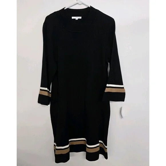 Studio 1 Women's Knit Sweater Dress Size XL Black NWT (A45) - Picture 1 of 8